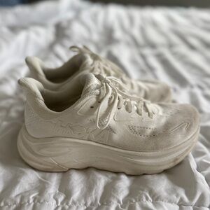 Hoka Size 6.5 Wide Clifton 10 Women's White Running Shoes